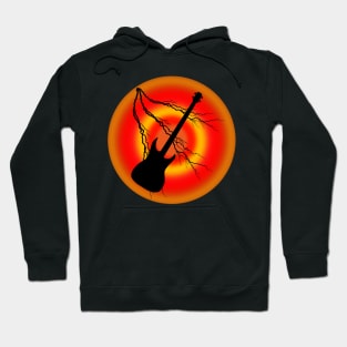 Electric Guitar Lighting Red Glow Hoodie